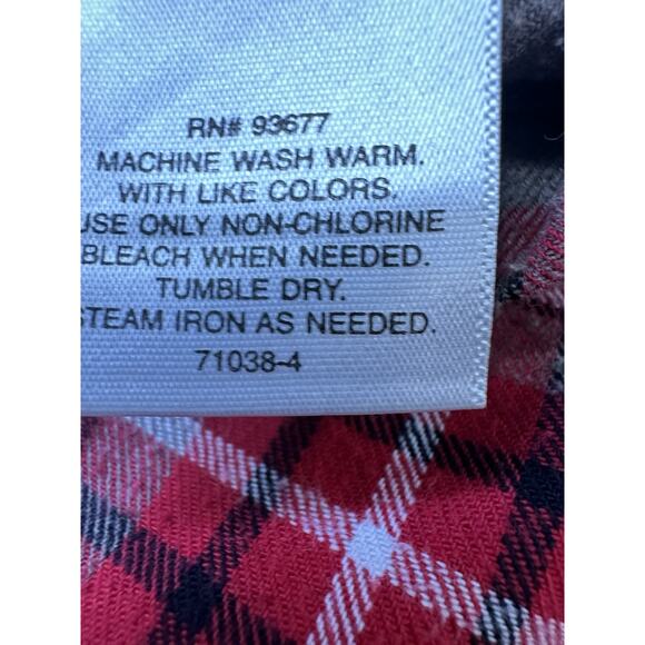St Johns Bay Shirt Mens Sz M Brushed Flannel Red Plaid Soft Flannel Campcore Dad - Picture 7 of 7